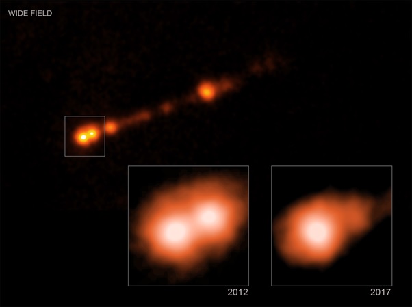 พบก้อนอนุภาคเคลื่อนที่ออกจากกาแล็กซี M87  ด้วยความเร็วเกือบเท่าแสง