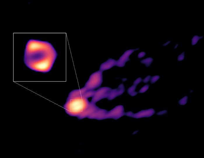 ภาพหลุมดำยักษ์ M87* ที่กำลังพ่นอนุภาคพลังงานสูงออกมา