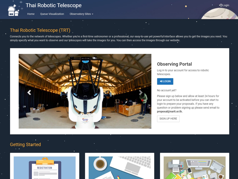 Thai Robotic Telescope (TRT) Web Application